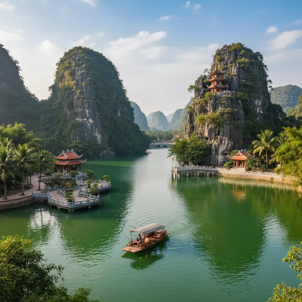 gemini_image_1767173322 Khu du lịch Bửu Long được ví như Vịnh Hạ Long thu nhỏ của miền Nam