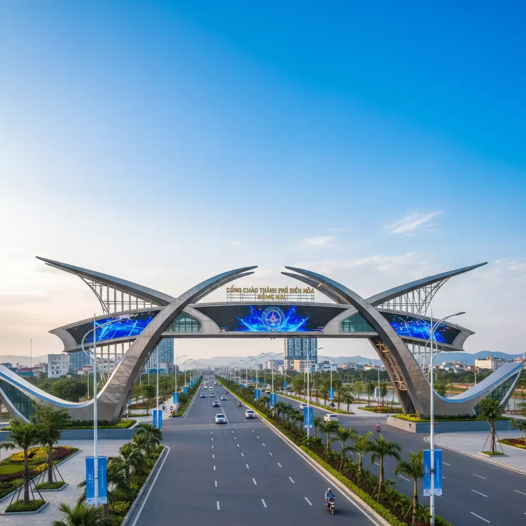 gemini_image_1767174852 Biên Hòa trung tâm kinh tế và văn hóa quan trọng của Đồng Nai đang sẵn sàng chào đón du khách vào năm 2026