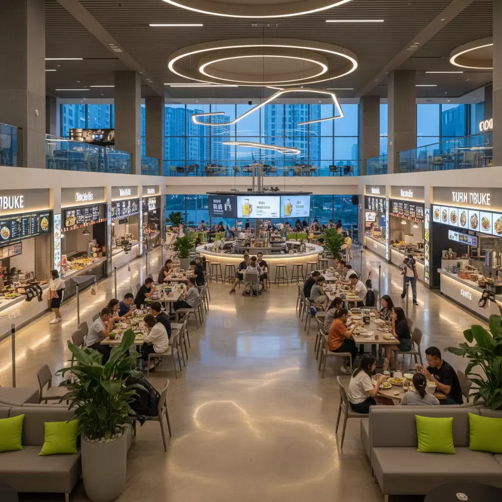 Khu ẩm thực đa dạng đáp ứng mọi nhu cầu của thực khách từ món Á đến món Âu