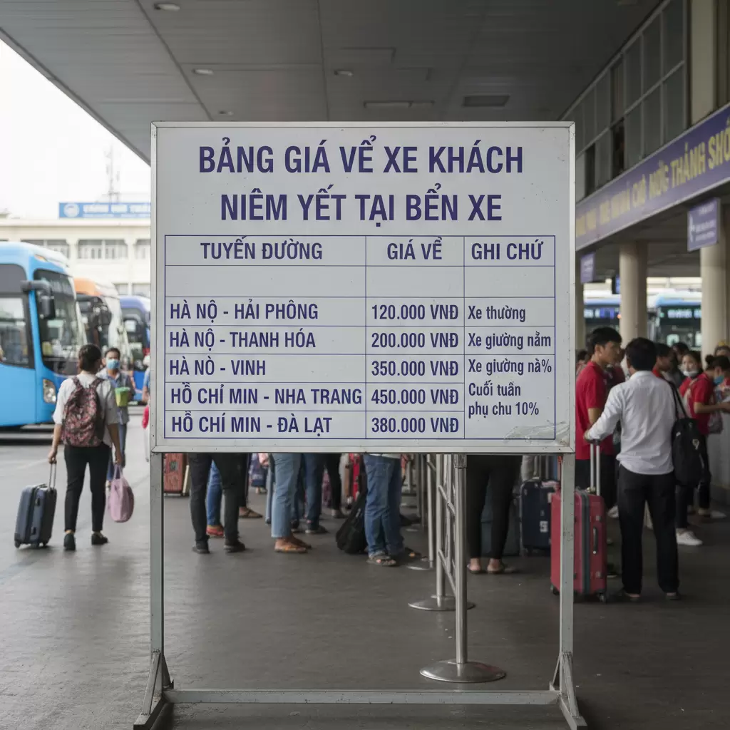 Bảng giá vé xe khách cần được cập nhật thường xuyên đặc biệt là vào các dịp cao điểm du lịch