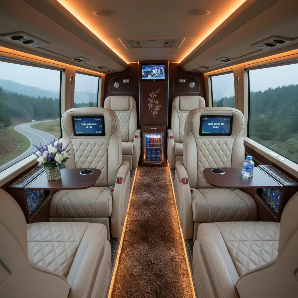 Cabin VIP trên xe Limousine mang lại không gian riêng tư tiện nghi giải trí hiện đại cho hành khách