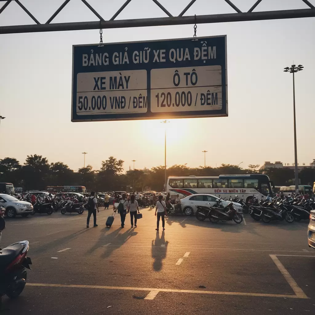 Bảng niêm yết phí gửi xe cần được công khai rõ ràng tại khu vực bãi giữ xe để hành khách dễ dàng theo dõi