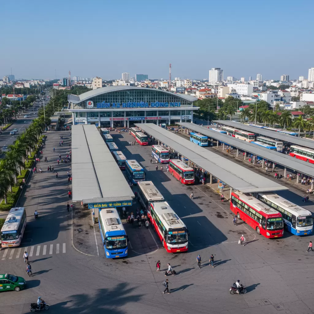 Bến Xe Biên Hòa là điểm trung chuyển quan trọng thu hút lượng lớn phương tiện gửi qua đêm