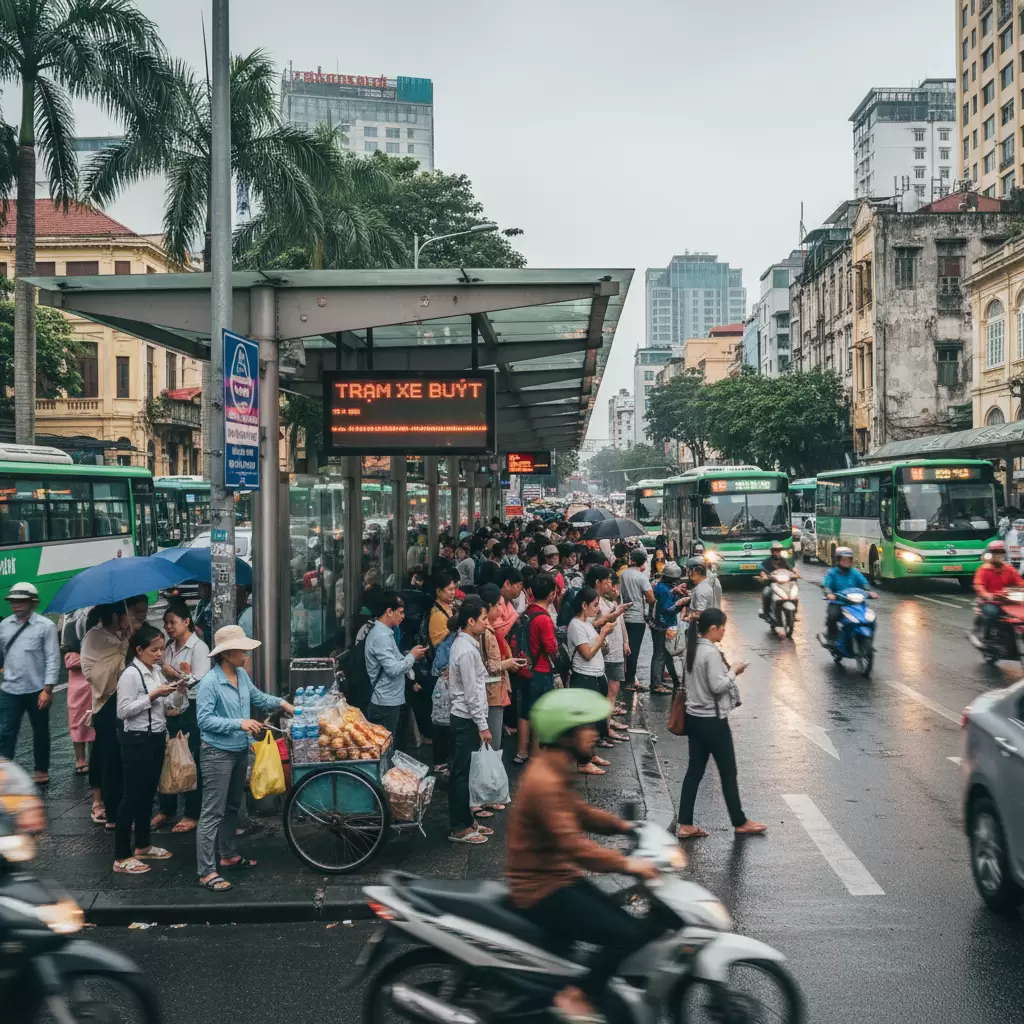 gemini_image_1767178593-1 Xe buýt là phương tiện tiết kiệm chi phí nhưng yêu cầu hành khách phải di chuyển đến các trạm dừng cố định