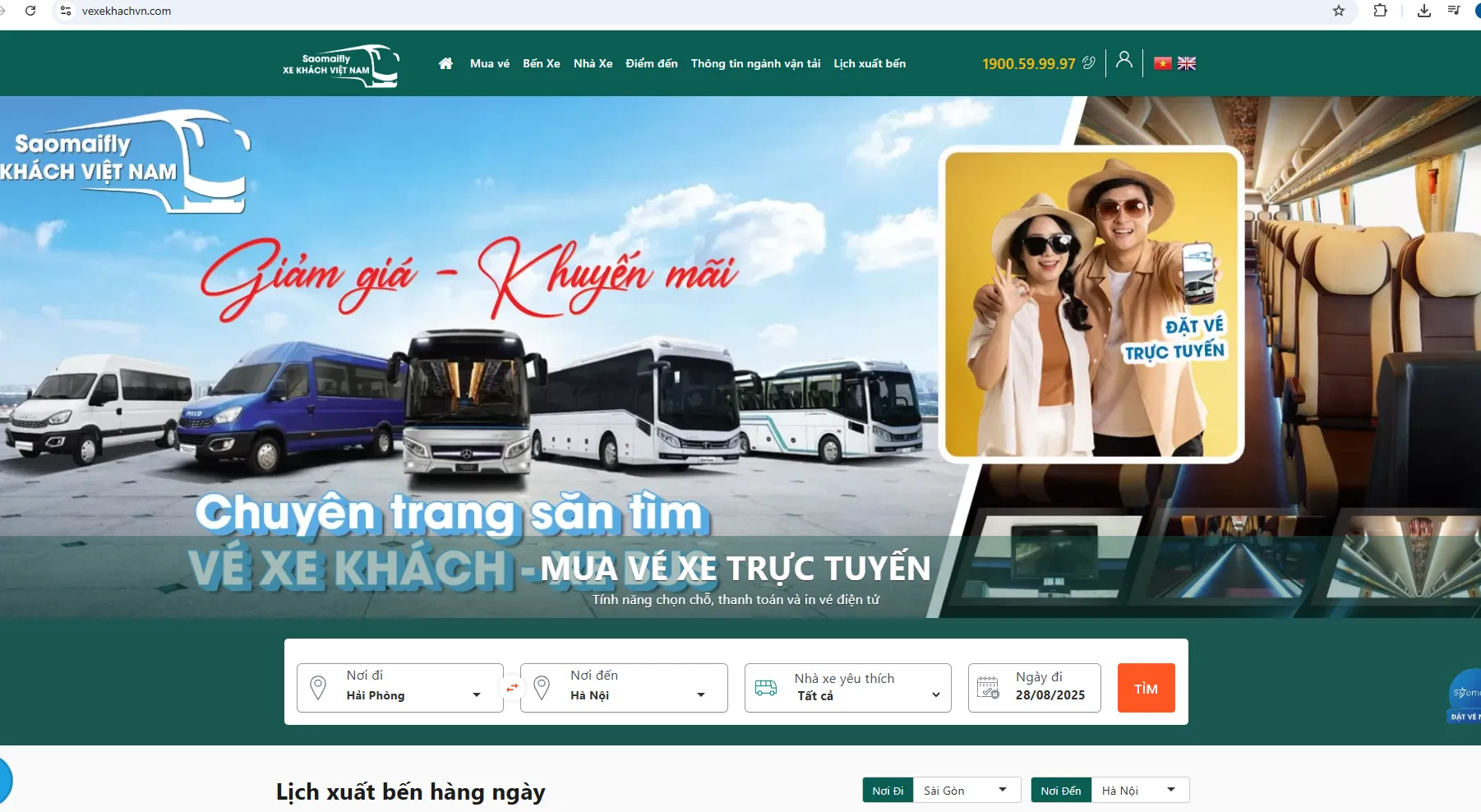 Thông tin giá vé và lộ trình được hiển thị minh bạch trên các nền tảng trực tuyến