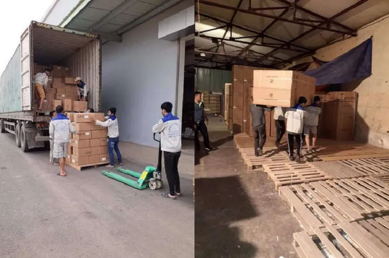 Quy trình đóng gói và bốc xếp cẩn thận đảm bảo an toàn cho hàng hóa