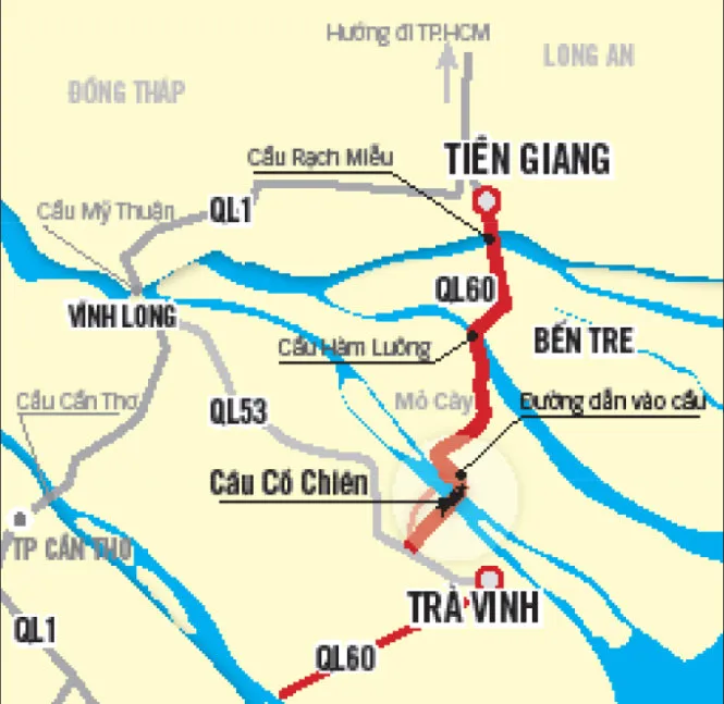 Lộ trình di chuyển chi tiết của nhà xe Thuận Hưng từ Biên Hòa về Trà Vinh