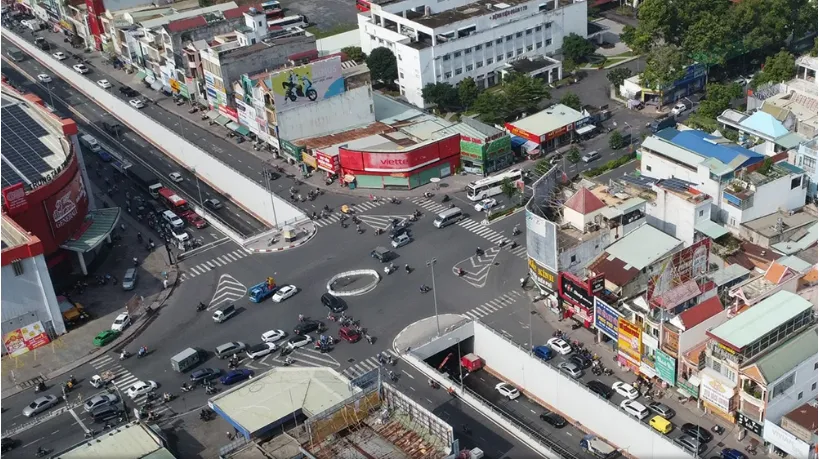 Toàn cảnh nút giao ngã tư Tân Phong  điểm kết nối giao thông huyết mạch tại thành phố Biên Hòa