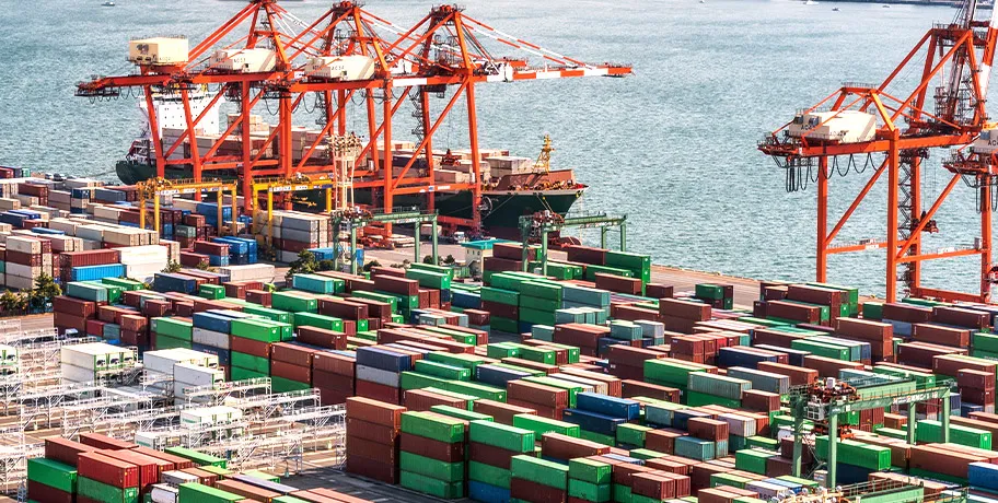 Toàn cảnh hoạt động giao nhận hàng hóa chuyên nghiệp tại một bến cảng quốc tế hiện đại